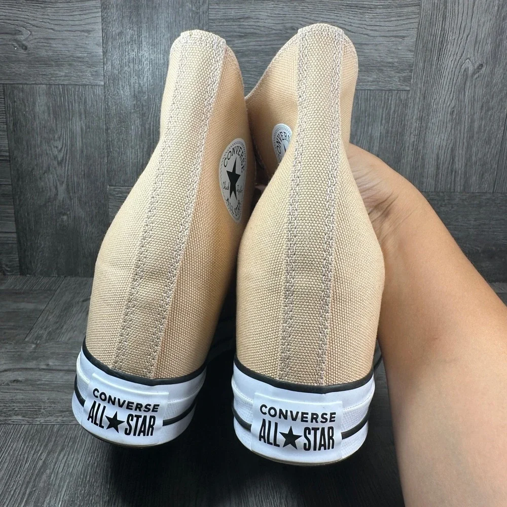 Converse All Star Lux Wedge Women 11 Tan Peach Canvas High Top NEW